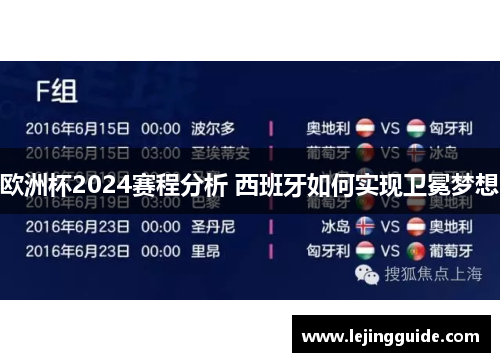欧洲杯2024赛程分析 西班牙如何实现卫冕梦想